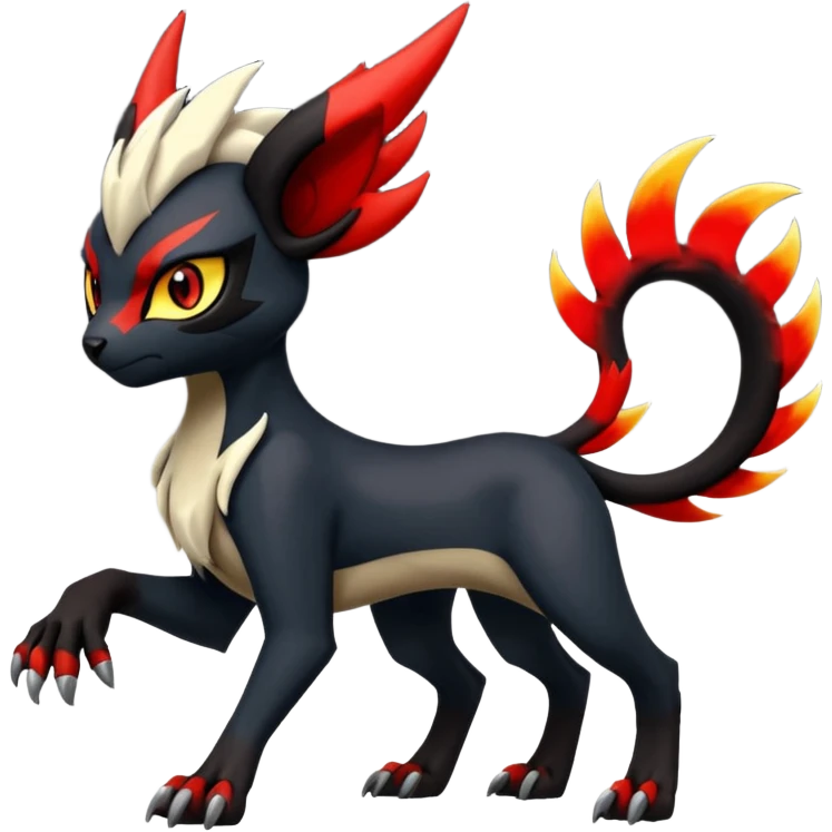 Handsome cool badass edgy Meloetta-Absol-Houndour-Litten-Guilmon-Giratina-Pokémon-Fakémon-fusion-hybrid-creature emoji