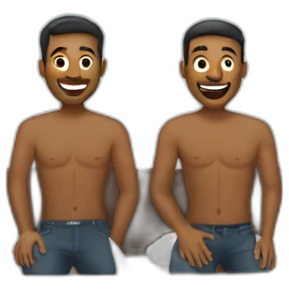 two men sharing hotel room emoji