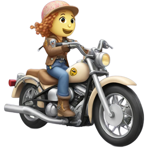 Holly Hobbie on a motorcycle  emoji