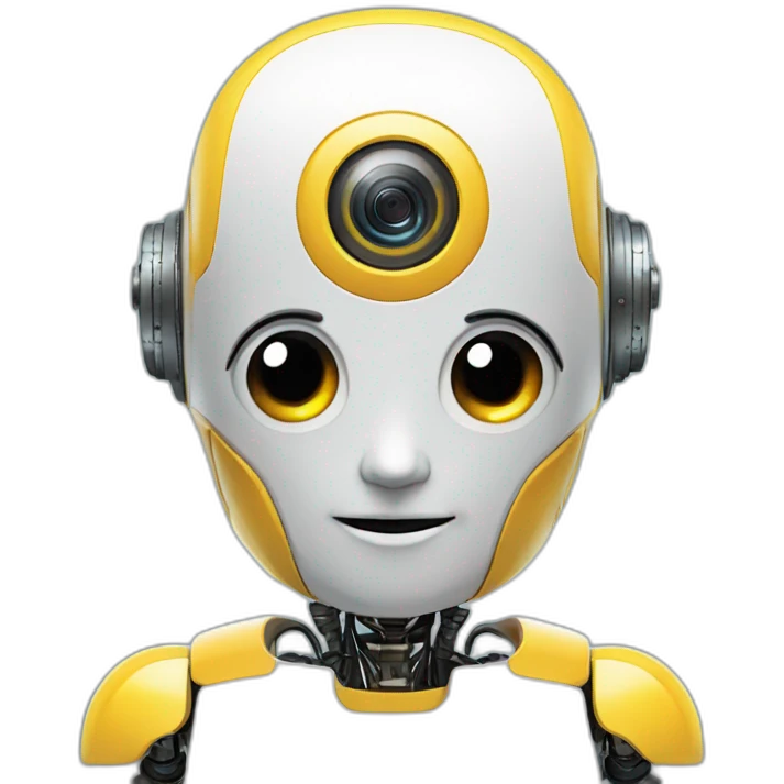 AI Robot A cute, friendly robot face with circuit-like features emoji