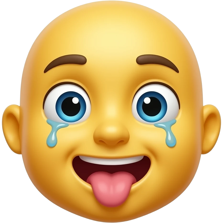A cute 3D emoji sticker with a drooling expression, mouth watering, tongue slightly out, excited hungry eyes, glossy yellow emoji face, expressive eyes, clean white background, soft shadow, high quality, sticker style, no text, no watermark emoji