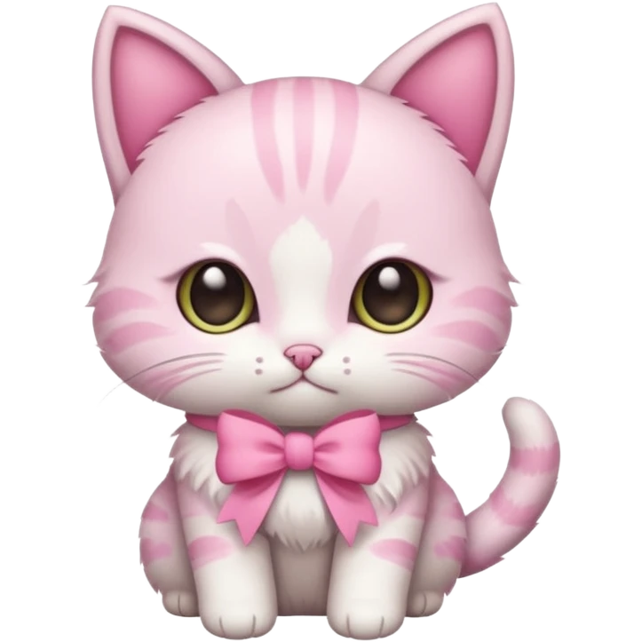 Baby cat have🎀and like pinterest drawing soft and cutie emoji