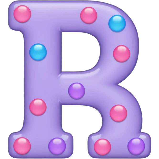 Happy 13th Birthday bubble letters in lavender and pink polka dots emoji