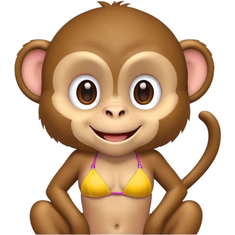 Monkey wearing a bikini emoji