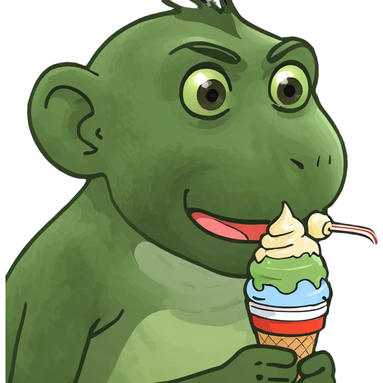 monkey eating ice cream emoji