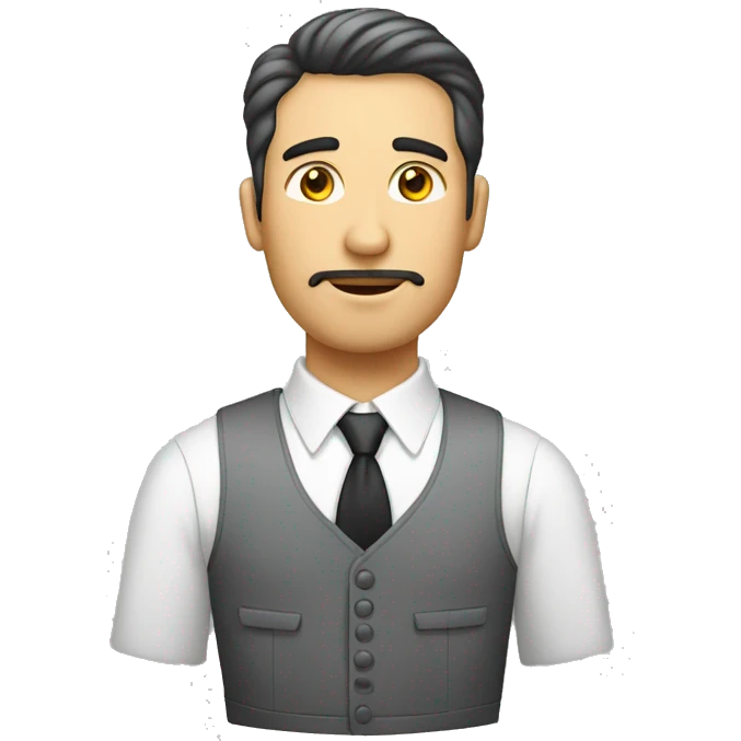 hombre blanco con ojos pardos que viste traje plomo emoji