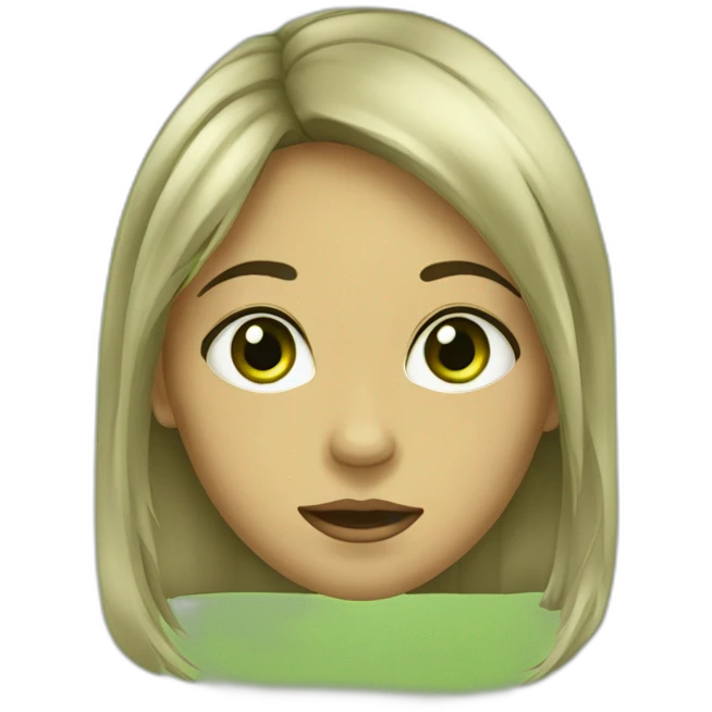 Fille métisse yeux vert emoji