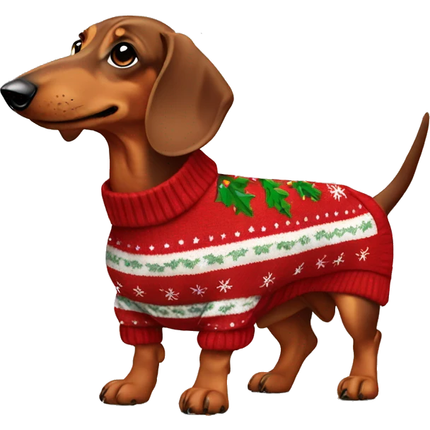 dachshund in a christmas sweater emoji
