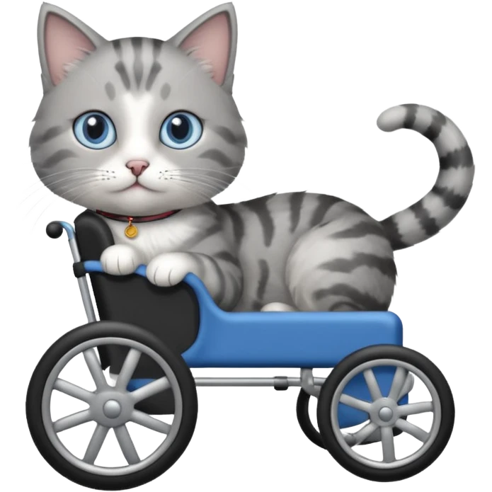 cat in a pet wheelchair emoji
