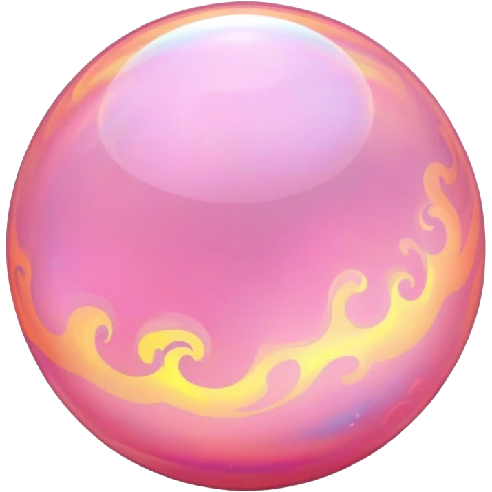 round cut pink opal with swirling holographic fire colors inside emoji