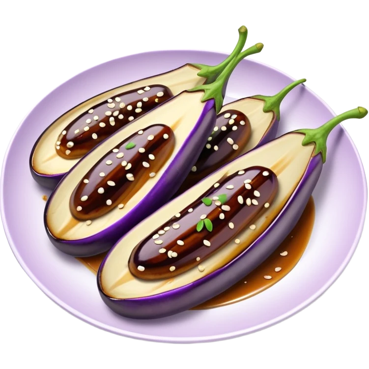 Plate of miso glazed eggplant  emoji