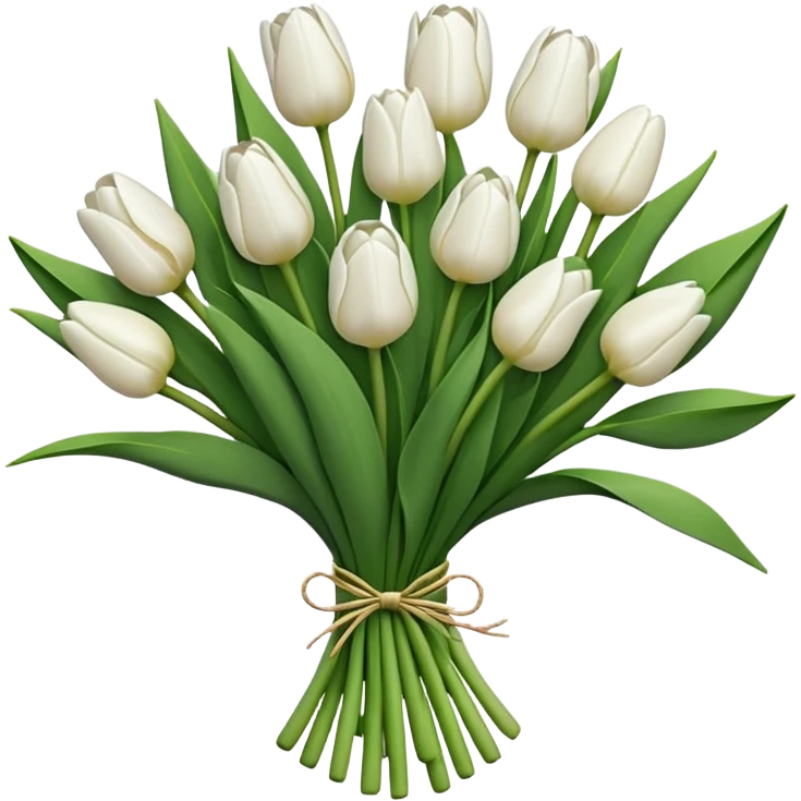 White tulips bouquet emoji