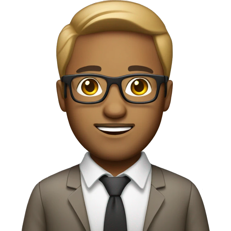 Call center agent wearing glasses with light beard and medium skin tone emoji