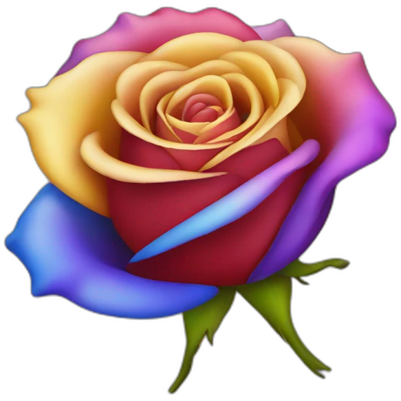 rose with 5 colors like red, yellow, purple, blue, golden emoji