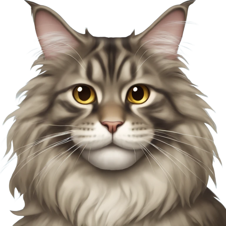 Maine Coon with a stupid face emoji