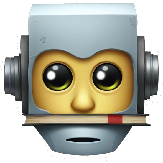 robot head with books in it emoji