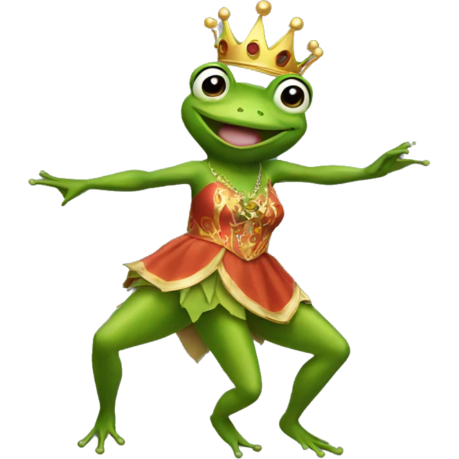 Frog queen dancing emoji