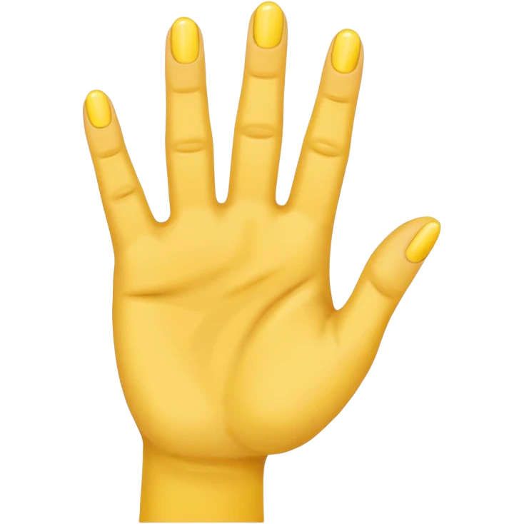 hand needs not be deformed.  NORMAL yellow hand holding up 4 fingers emoji