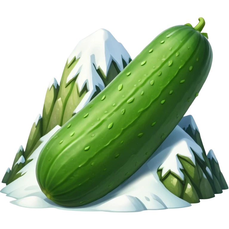 Scaling one giant cucumber like a skiing a mountain  emoji