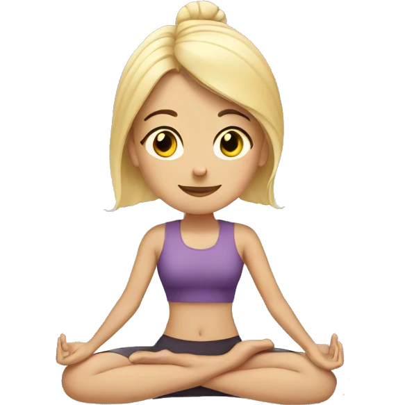 blonde girl doing yoga emoji