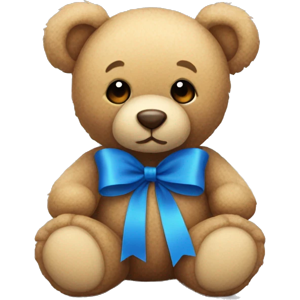teddy bear with blue ribbon emoji