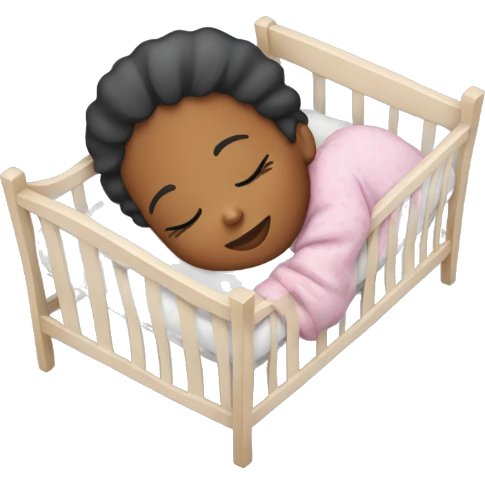  woman sleeping in baby cot emoji