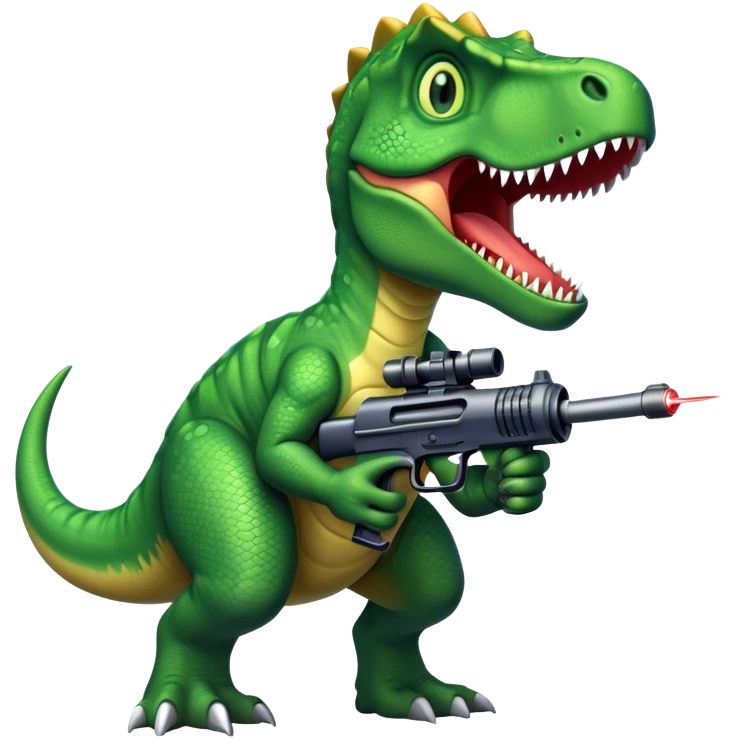 dinosaur with guns and laser eyes emoji