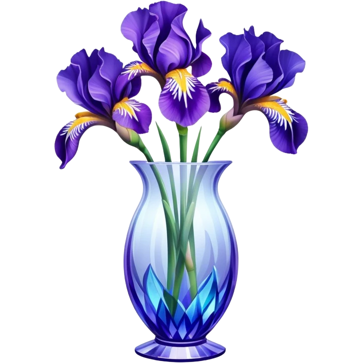 Iris flowers in a crystal vase emoji
