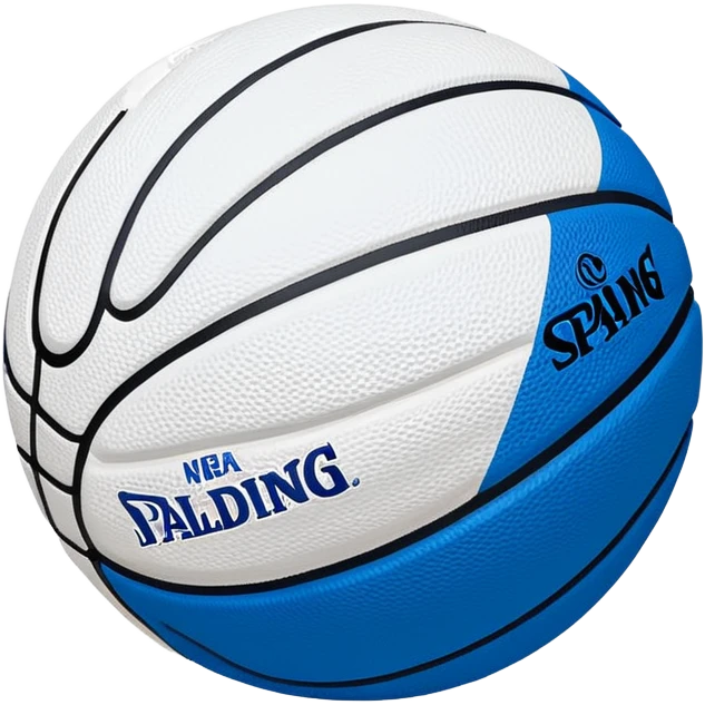 minimalist blue Spalding basketball with simple NBA logo, few colorful lines, clean design emoji