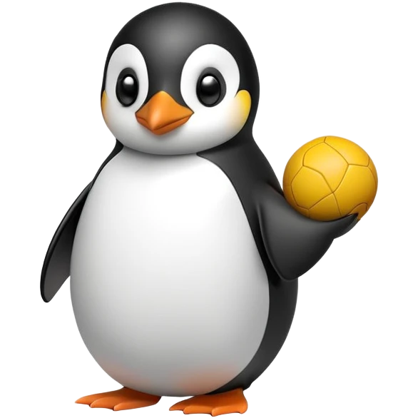 penguin with a ball emoji