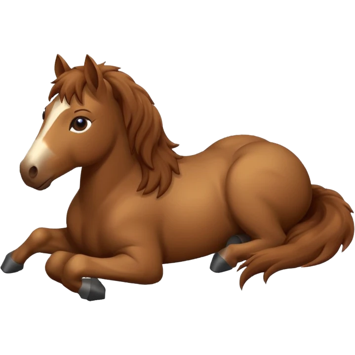 horse lying down, isometric view, emoji style emoji