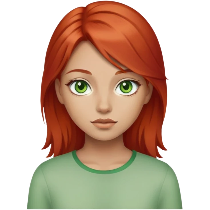 tEmoticone Twitch fille rousse yeux vert emoji