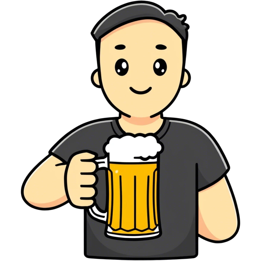 Holding a beer emoji