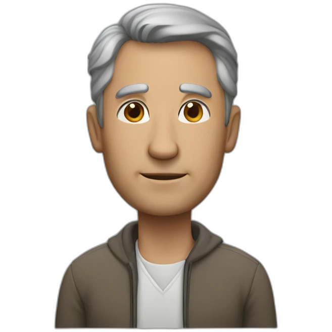 Middle age man with classes emoji