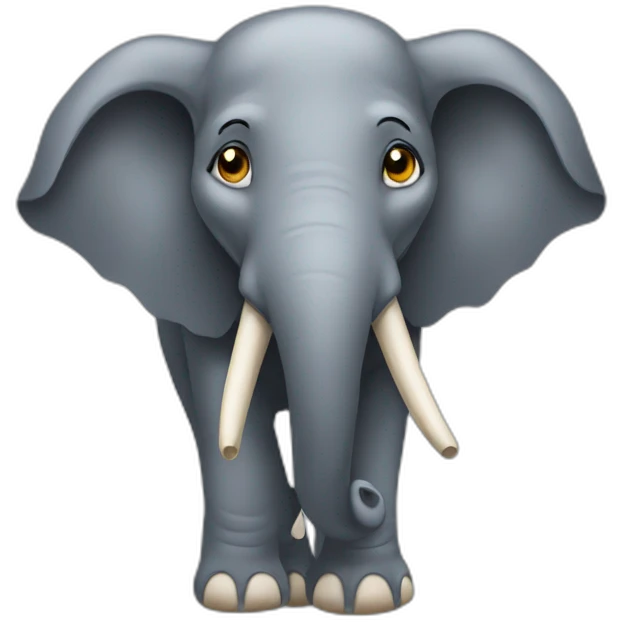 Loup sur elephant emoji