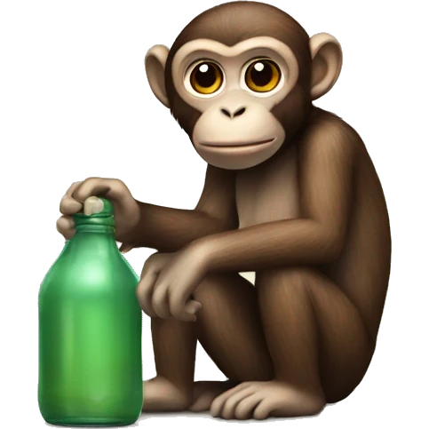 Monkey sitting on bottle emoji