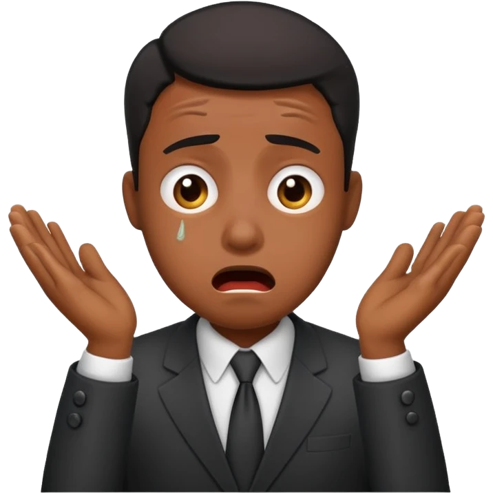 Black office employee panic emoji