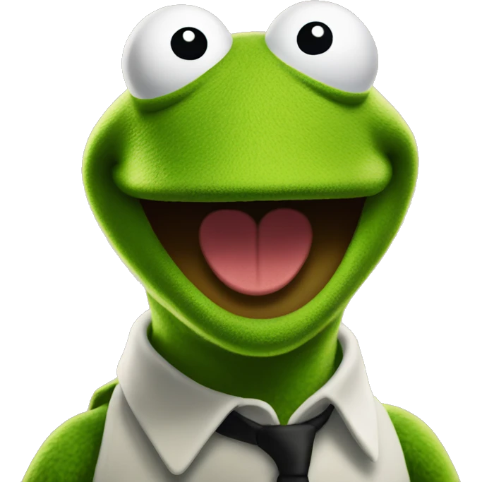 Kermit the Frog is surprised  emoji