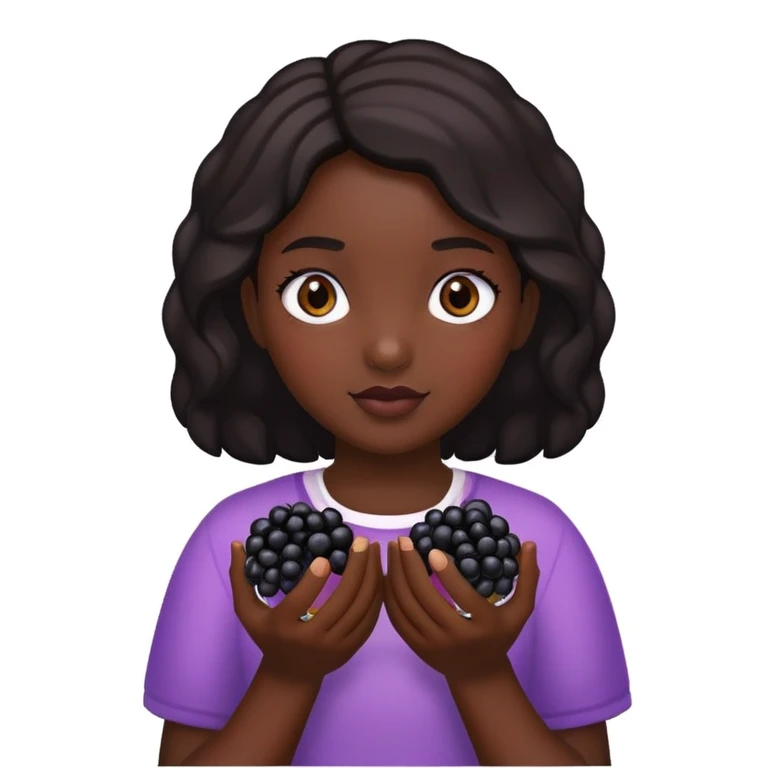 Girl with 2 big Black berrys  emoji