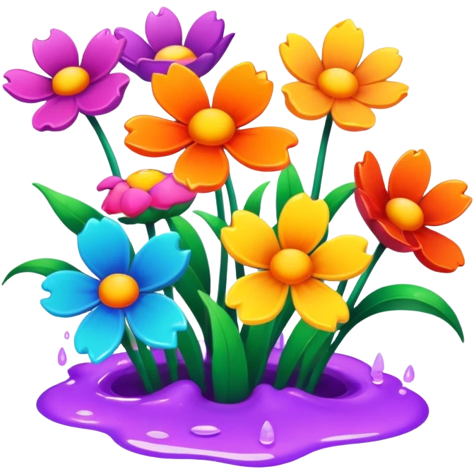 smiling melting garden flowers  emoji