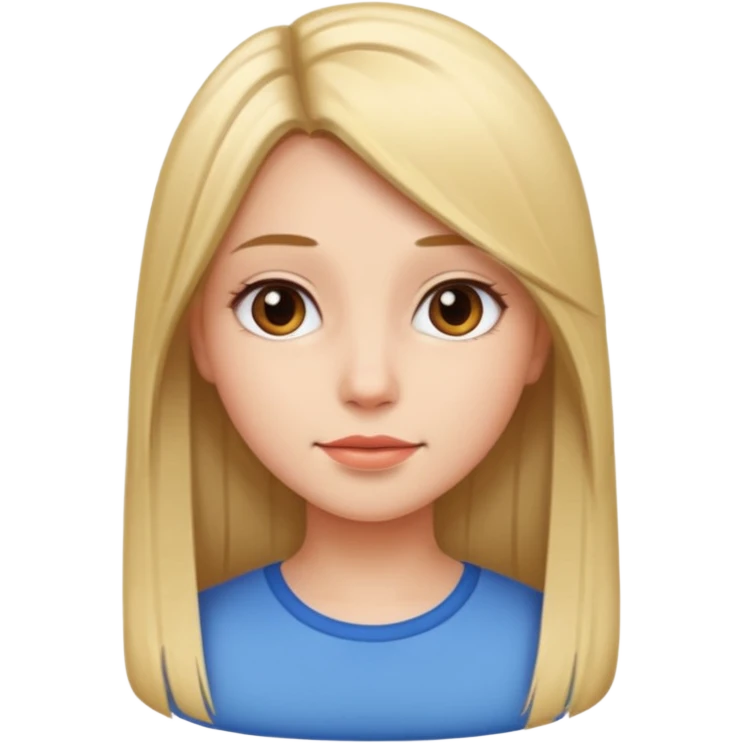 Girl whit hair straight  emoji