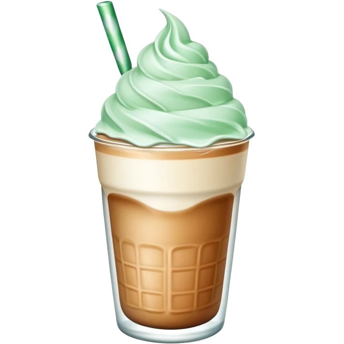 ice cream latte with mint emoji