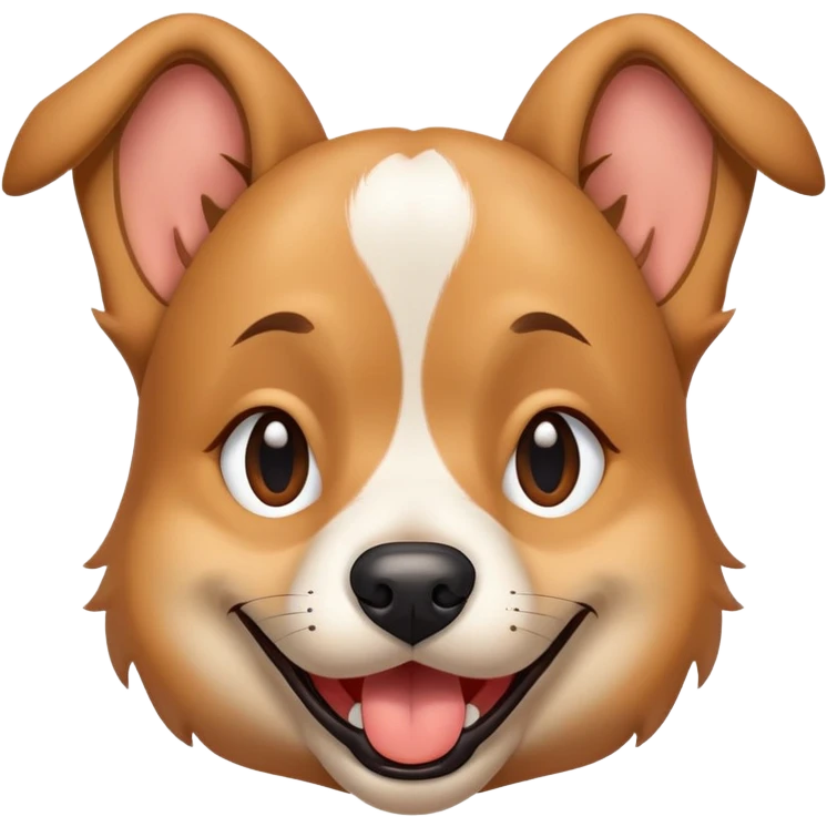 human-dog hybrid winking, playful look emoji