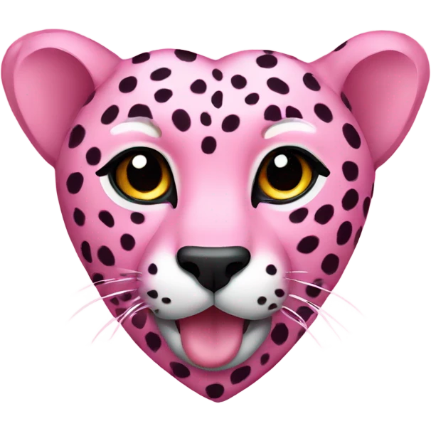Pink Cheetah heart emoji