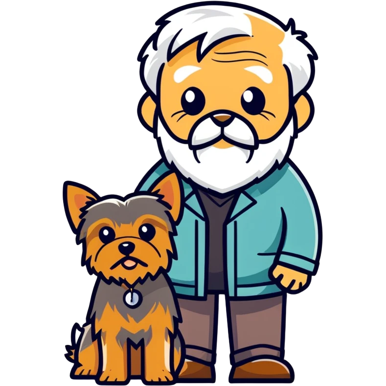 Yorkshire terrier with old man emoji