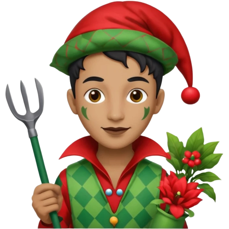 jester black and red mixed with an gardener emoji