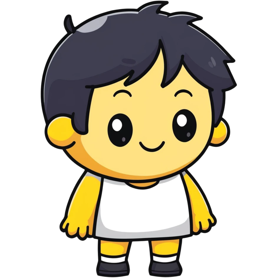 embarrassed white smiley with black hair emoji