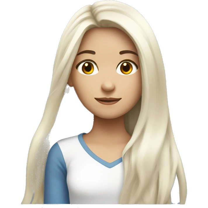 black-haired long hair white young girl emoji