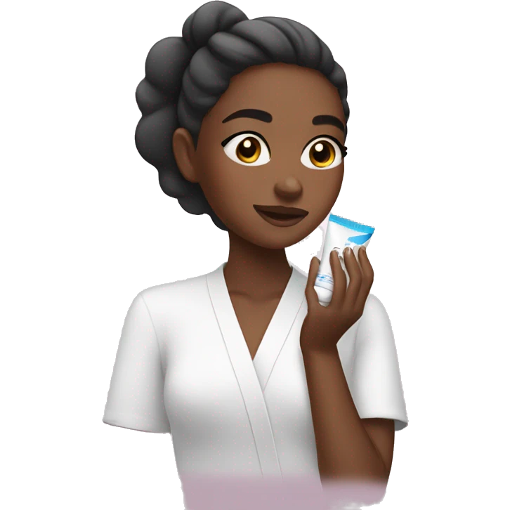 Girl doing her skincare  emoji