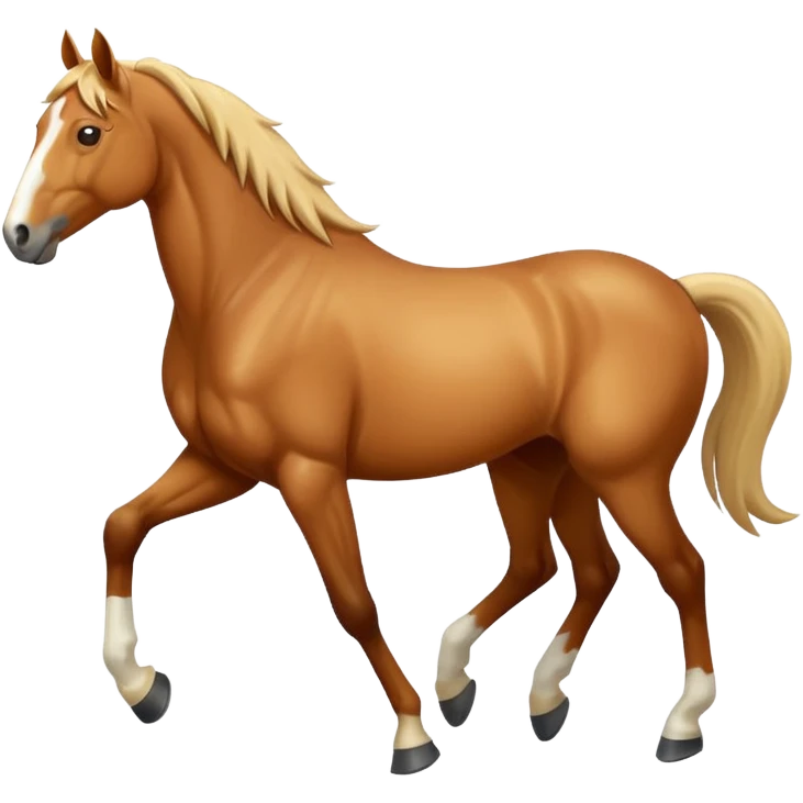 конь идет по белой тропинке emoji